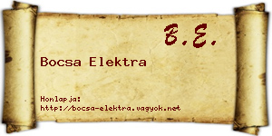 Bocsa Elektra névjegykártya